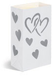 Designer Bags Silver Hearts FLAME RESISTANT in Pack of 12