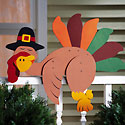 Harvest Sleeping Turkey Outdoor Fence Decoration