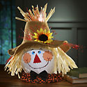 Fall Straw Scarecrow Fiber-optic Light Centerpiece